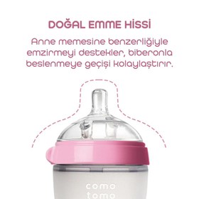Resim Comotomo Silikon Biberon 250ml Orta Akışlı (3-6 Ay) - Pembe 