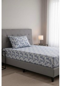 Resim Üntaş Lastikli Tek Kişilik Çarşaf + Yastık Kılıfı Mavi 1 Adet 