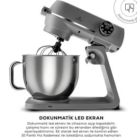 Resim Karaca Multichef Artisan Digital Ekran 7 Litre Döküm Stand Mikser Antrasit 1800W 