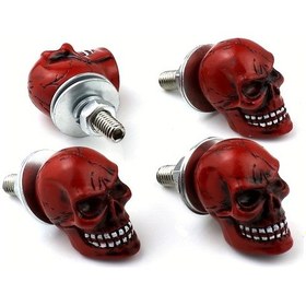 Resim Chuangyinshop Evrensel Kafatası Plaka Vidaları 4lü Set Yeşil Rezilyum Alüminyum Anti Hırsızl 