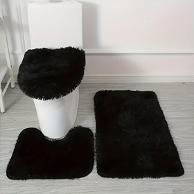 Resim 3'lü Set Düz Renk Banyo Halıları, Düz Renk Yumuşak Hızlı Emici Banyo Matları, Güçlü Kaymaz, Makinede Yıkanabilir, Hızlı Kuruyan, Rahat Konfor, Yatak Odası, Küvet, Tuvalet Zemin, Duş Odası, Mutfak ve İç Alanlar İçin Uygun 