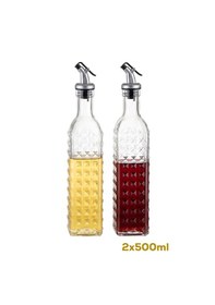 Resim Porsima Dhz90116-2 2li Sızdırmaz Kapaklı Cam Yağlık Sirkelik Yağdanlık 500ml 