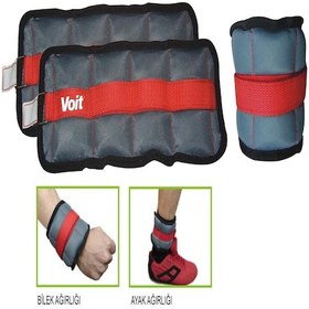 Resim Voit 2 KG X 2 Ayak Bileği Ağırlığı Gri - Kırmızı 