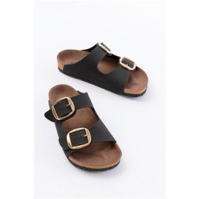 Resim P-101 Siyah Günlük Kadın Terlik Siyah 