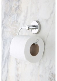 Resim MultiStore Krom Uzun Havluluk / Açık Tuvalet Kağıtlığı 2li Banyo Seti Krom 