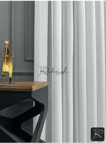 Resim Tül Perde Düz Keten Floşlu Ultra Gramaj Serafina Desen Ekru 