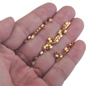 Resim 200 adet / Paket Paslanmaz Çelik Konumlandırma Sabit Altın Tüp Bölme Boncukları Takı Yapımı Diy Bileklik Kolye El Yapımı El Sanatları Malzemeleri 