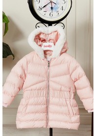 Resim Kız Bebek Kapüşonlu Kışlık Mont 51333 Pembe 