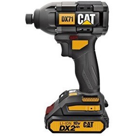 Resim Cat DX71 18 Volt 2.0Ah Li-ion Çift Akülü 215Nm Kömürsüz Profesyonel Şarjlı Darbeli Tornavida 
