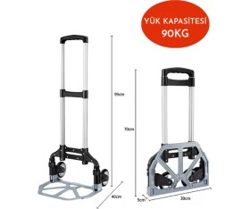 Resim Yeni Nesil Profesyonel Katlanır El Arabası Koli Yük Eşya Paket Taşıma El Arabası 