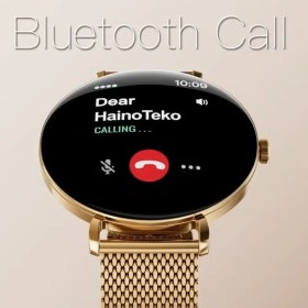 Resim Haino Teko Amoled Ekran Super Slim Tasarım Waterproof 3 Kordonlu Akıllı Saat Gold Rose TEKO18 
