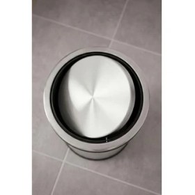 Resim Omrs Store 5 Litre Döner Kapaklı Paslanmaz Çelik Banyo & Wc Çöp Kovası Titan 7505, Krom 
