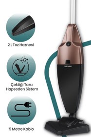 Resim GoldMaster Marifet 2 Lt Toz Hazneli 800 W Yıkanabilir Filtreli 2in1 Dikey Elektrikli Süpürge Gm7581 