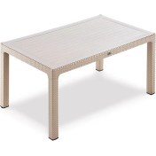 Resim Novussi Classi 150G Rattan Dikdörtgen Camli Masa - Kapuçino 