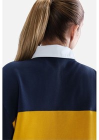 Resim Nike Sportswear Oversize Street Ss Womens Polo Top Polo Yaka Bol Kesim Kadın Tişört Sarı-lacivert Lacivert 