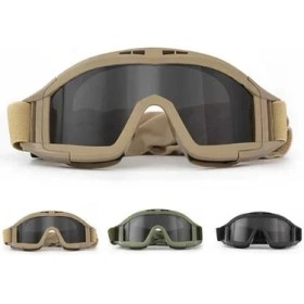 Resim Revision Taktikal Gözlük 3 Lensli Koruyucu Maske / Tactical Gözlük / Airsoft ve Motosiklet Gözlüğü 