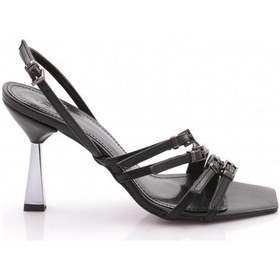 Resim Dgn 11000 Kadın Üstü Kemer Detayli Topuklu Abiye Ayakkabi Siyah 