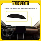 Resim Honeybeeshop Tesla Y Model 3 İçin Sol Dümen Siyah Gösterge Paneli Paspası Polyester Lif Sol Sağ Sürüş Uyumlu 2020-2024 2017-2023 