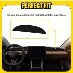 Resim Honeybeeshop Tesla Y Model 3 İçin Sol Dümen Siyah Gösterge Paneli Paspası Polyester Lif Sol Sağ Sürüş Uyumlu 2020-2024 2017-2023 