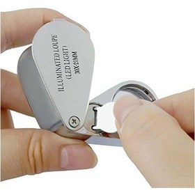 Resim Kontrol. için Özel Kutulu Metal Işıklı Lup 30X21 