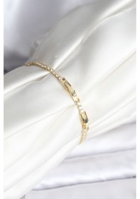 Resim Kelebek Model Zirkon Taşlı Gold Renk Pirinç Su Yolu Kadın Bileklik Diğer 