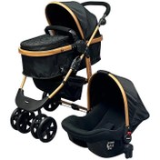 Resim Bebegold Travel Sistem Bebek Arabası Gold Siyah 