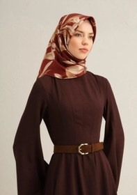 Resim Armine Sura İpek Eşarp 9324-57 Bordo Karışık Desen Çok Renkli 