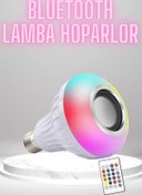 Resim Techno Stock Bluetooth Hoparlör Akıllı Rgb Led Işık Renk Değiştirme Ses Bombası Ampül Görünümlü 