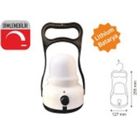 Resim Helios Hs-5203 24 Ledli Şarj Edilebilir Işıldak Kamp El Feneri Siyah 