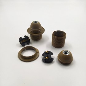 Resim Retro Vitrini Dekoratif Plastik E-27 Tam Dişli Halkalı Duy Gold (2 Adet) 
