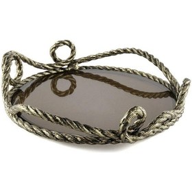 Resim Mikasa Moor Bronz Halat Kenarlı Cam Tepsi 44x48cm Bronz 