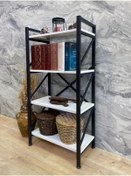 Resim Tanraf Mira Lüx White 4 Raflı Kitaplık Dekoratif Raf 120x60 Cm. Ebat 