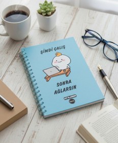 Resim Şimdi Çalış Sonra Ağlarsın Mavi Tasarımlı Konuşan Ajanda Çok Renkli 