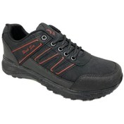 Resim BASIX BLACK LABEL Black Sea 577 Deri Trekking Erkek Spor Ayakkabı Siyah Kırmızı 