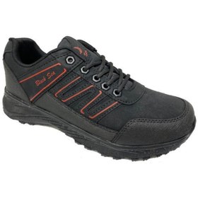 Resim BASIX BLACK LABEL Black Sea 577 Deri Trekking Erkek Spor Ayakkabı Siyah Kırmızı 