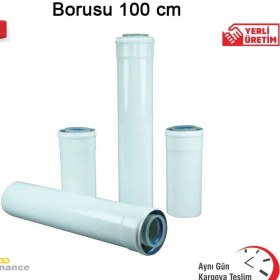 Resim OKÇU KARDEŞLER YAPI MARKET Yoğuşmalı Kombi Baca Uzatma Borusu 100 cm 