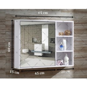 Resim Taç-dek Banyo Dolabı Taç Dekorasyon Aynalı Üst Modülü 290qseri Beyaz 