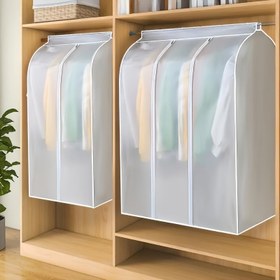 Resim Gardırop Saklama İçin 1 Adet Ekstra Büyük Giysi Toz Örtüsü 19.6"x39.9"x47.2"/50cm*100cm*120cm, Saydam Nem Geçirmez, Tam Fermuarlı Saklama, [Giysi Torba Özel Stil] 