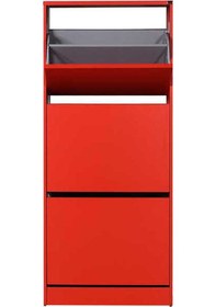 Resim Flat Duo 3 Katlı Ayakkabılık Dolabı - Kırmızı 