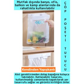 Resim Wintoup Kendinden Yapışkanlı Mutfak Banyo Balkon Ofis Kamp Piknik Katlanabilir Çöp Poşeti Tutucu Aparat 