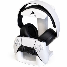 Resim Ps5 Kulaklık Ve Oyun Kolu Standı Playstation 5 Dualsense Kontrolcü Ve Headset Tutucu Gaming Masaüstü Organizer 1 Adet 