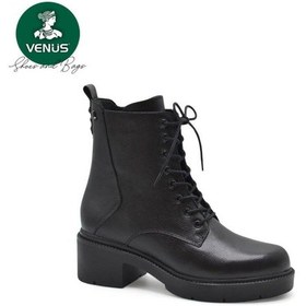 Resim Venüs 2454603k Platform Topuk Hafif Deri Kadın Postal Bot Siyah 