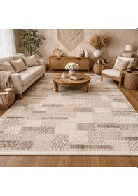 Resim Hoom Rugs Marsilya Hl431 Cream Brown Modern Salon Halısı Krem 