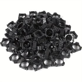 Resim 100 Adet Dayanıklı 18650 Lityum Pil Tutucu - Güvenli Takma Tasarımlı Siyah Plastik Silindirik Hücre Standı, DIY Projeleri & Pil Paketleri için 1.78cm Delik Çapı 