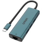 Resim Sones Onten Uc121 5'i 1 Arada Usb-c / Type-c - Usb 3.0 Hub, 5v Giriş Ve 100mbps Ağ Kartı 