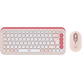 Resim logitech POP ICON Kablosuz Bluetooth Sessiz Türkçe Q Klavye ve Mouse Seti, Pembe 920-013077 