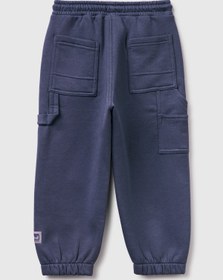 Resim United Colors of Benetton Erkek Çocuk Koyu Gri Logo Detaylı Büzgü İpli Cepli Regular Fit Eşofman Altı 
