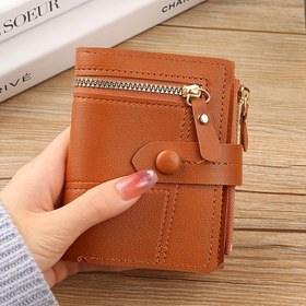 Resim Kadın Modası Pembe İnce Cüzdan - Lining ile Rahat Stil, Kredi Kartı Bölmesi, Fermuar Kapatma, Düğme Detayı, Islak Mendil Temizliği 