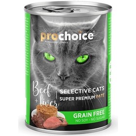 Resim Prochoice Selective Cat Biftek ve Ciğerli Kıyılmış Konserve Yetişkin Kedi Maması 400 G 