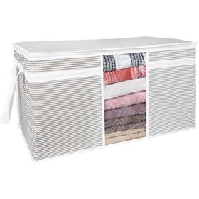 Resim Pencereli Yastık Hurcu - Gri 4741 Açık Bej 